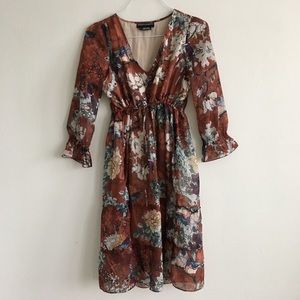 Anthropologie Midi Floral Dress